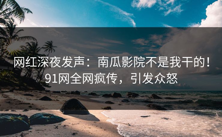 网红深夜发声：南瓜影院不是我干的！91网全网疯传，引发众怒