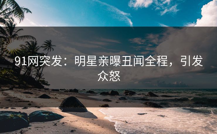 91网突发：明星亲曝丑闻全程，引发众怒