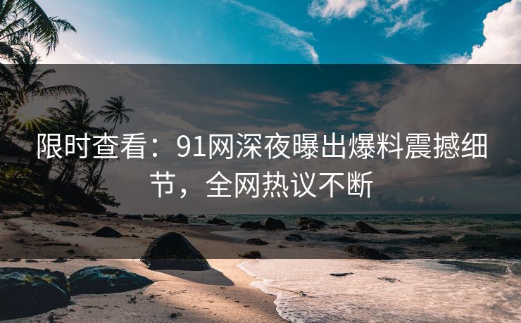 限时查看：91网深夜曝出爆料震撼细节，全网热议不断