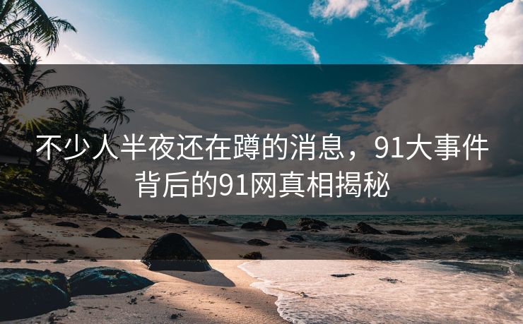 不少人半夜还在蹲的消息，91大事件背后的91网真相揭秘